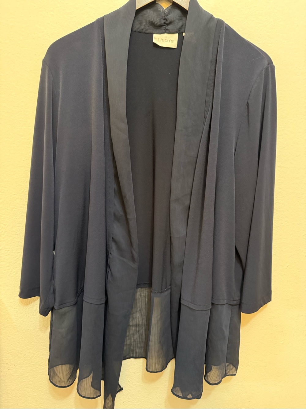 Chico's Black Open-Front Textured Blazer